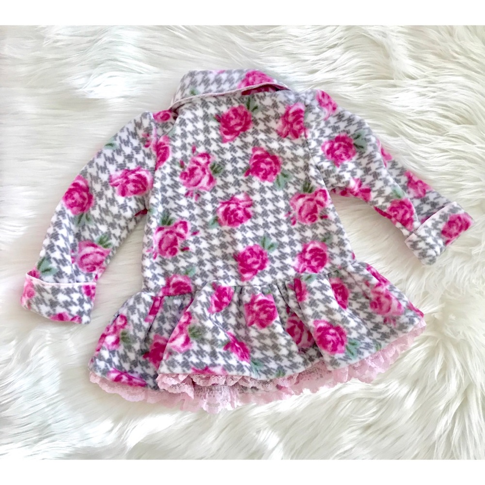 GIRLS LUXURY ROSE COAT - Picture 3 of 7